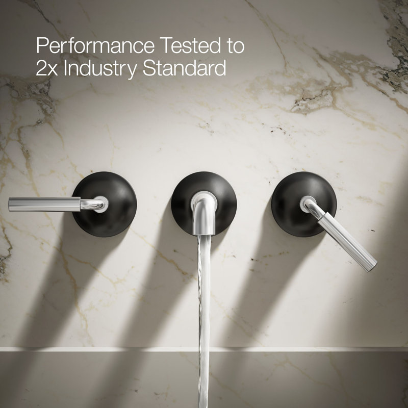Tone Wall-Mount Bathroom Sink Faucet Trim, Polished Chrome/Matte Black