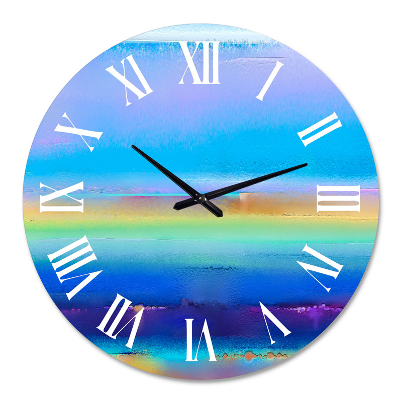 Paysage au coucher du soleil, impression d'été - horloge murale moderne, Grand