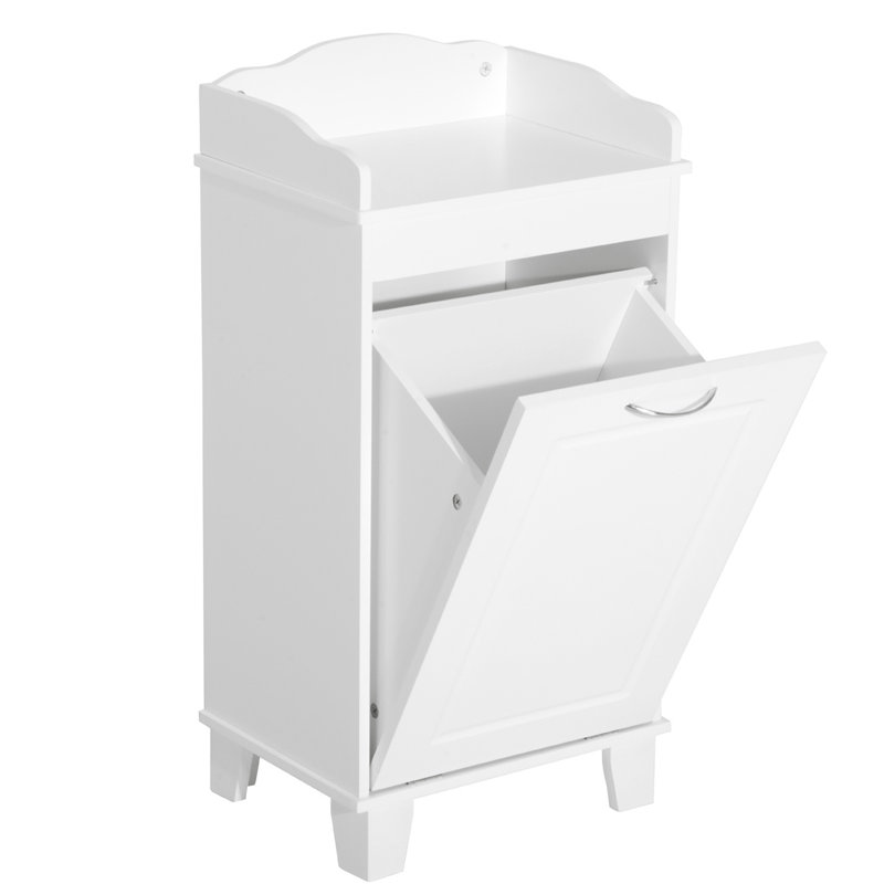 Bathroom Storage Hamper, 31", White Tilt Out Cabinet, Organizer, Added Space, Utilize Unused Corners, Stable 31" Extra Storage, Maximize Build