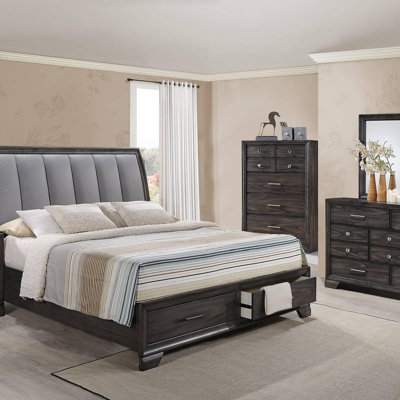 Modern Ultra-Soft Upholstered Platform Bed with 2 Footboard Storage Drawers