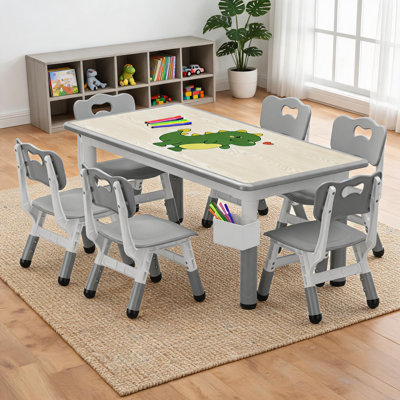 Kids 7 -Piece Activity Table and Chair Set