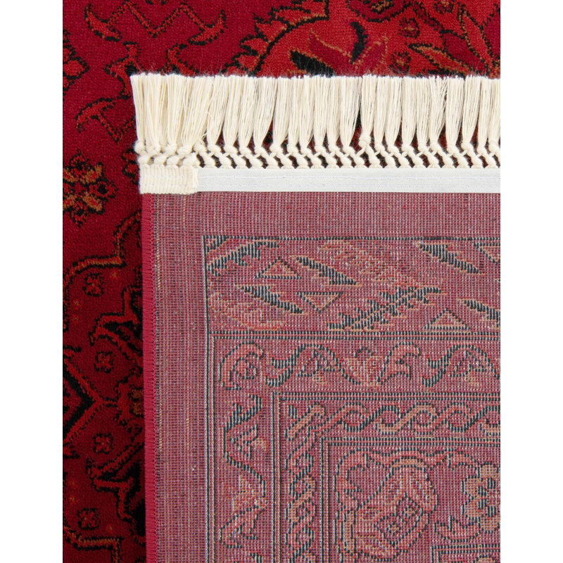 Amro Oriental Deep Red Area Rug, Rectangle 7'10" x 10'