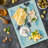 Ambesonne Clouds Cutting Board Large Size Cold Tone Clouds Artwork White Blue