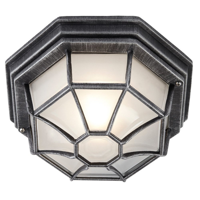 Mihai Outdoor Flush Mount, Black/Silver