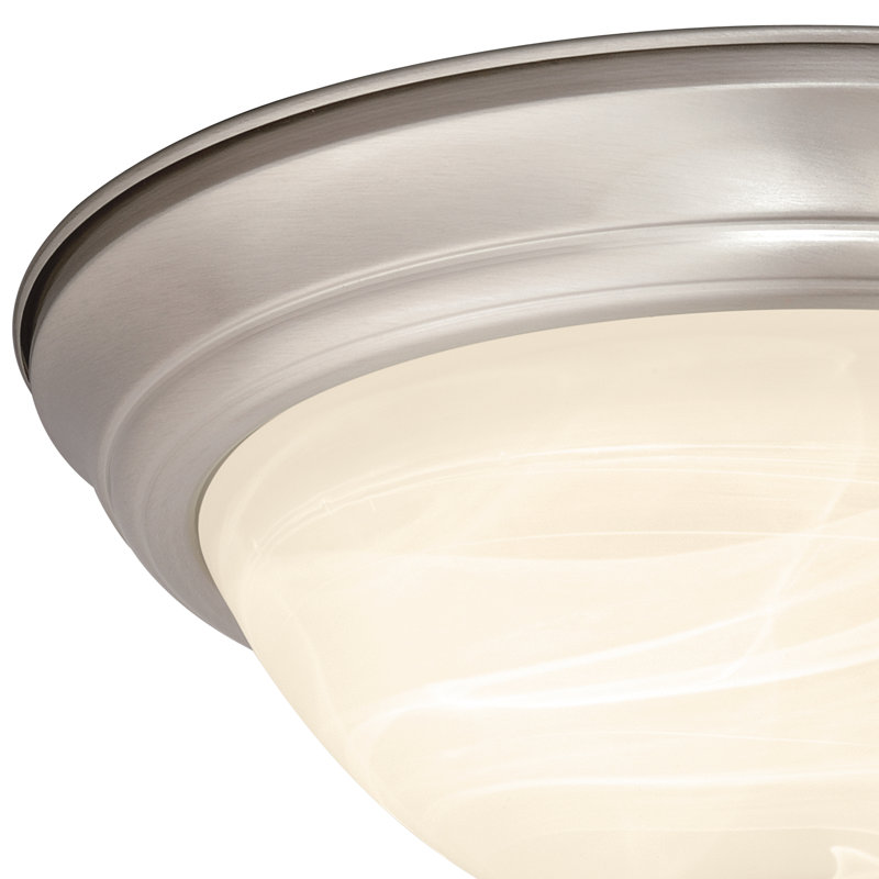 Humayraa Glass LED Flush Mount, Satin Nickel