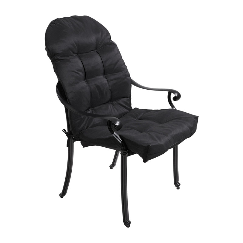 Outdoor Seat/Back Cushion, Black, 8cm H x 125cm W x 53cm D