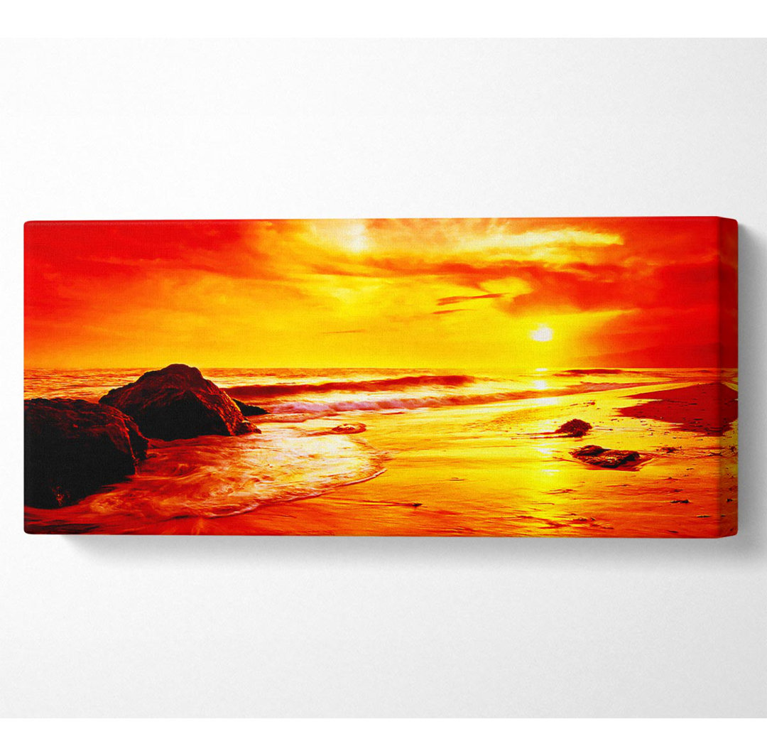 Blazing Orange Seas - Kunstdrucke auf Leinwand