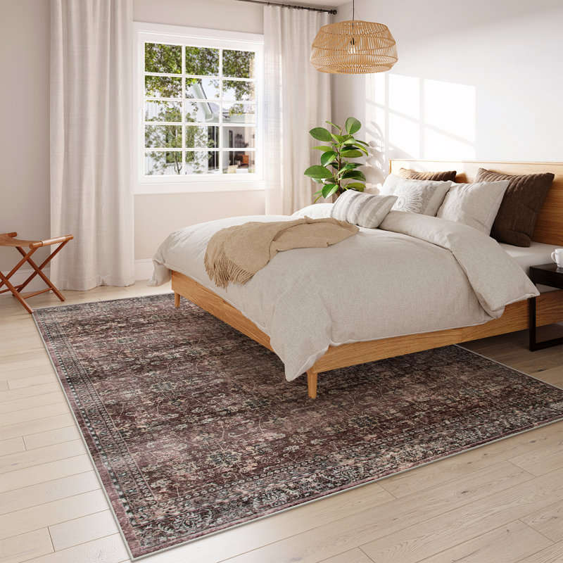 Tapis court rouille à motif rétro Western