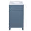 Meuble-lavabo de 30 po de style rétro bleu, structure en bois massif, lavabo en céramique brillante, charnières à fermeture douce, rangement spacieux, poignée en métal exquis, glissière de tiroir lisse, style à rainure unique, quincaillerie-1801090443