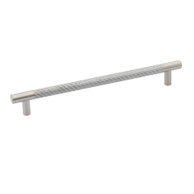 Bar Pull, Fiber Black/Polished Chrome, 8"