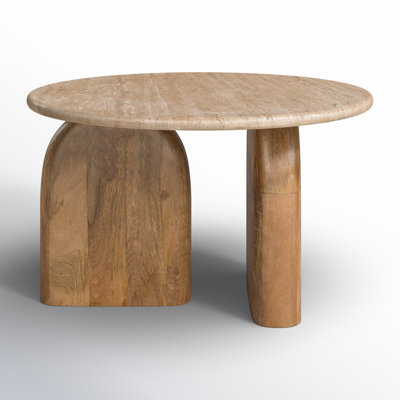 Pickensville - Modern Travertine Marble End Table