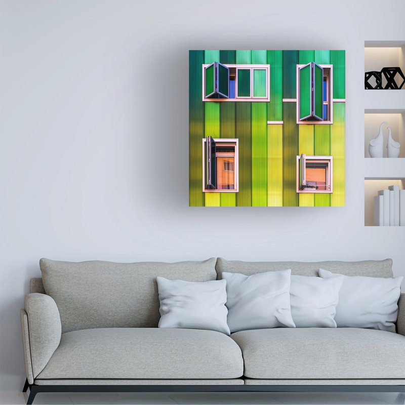 E. De Juan Windows Canvas Art, 14" H x 14" W