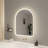 36 Inch Arch LED Front and Backlit Wall Mirror in Satin Gold-1347360995-1347361005