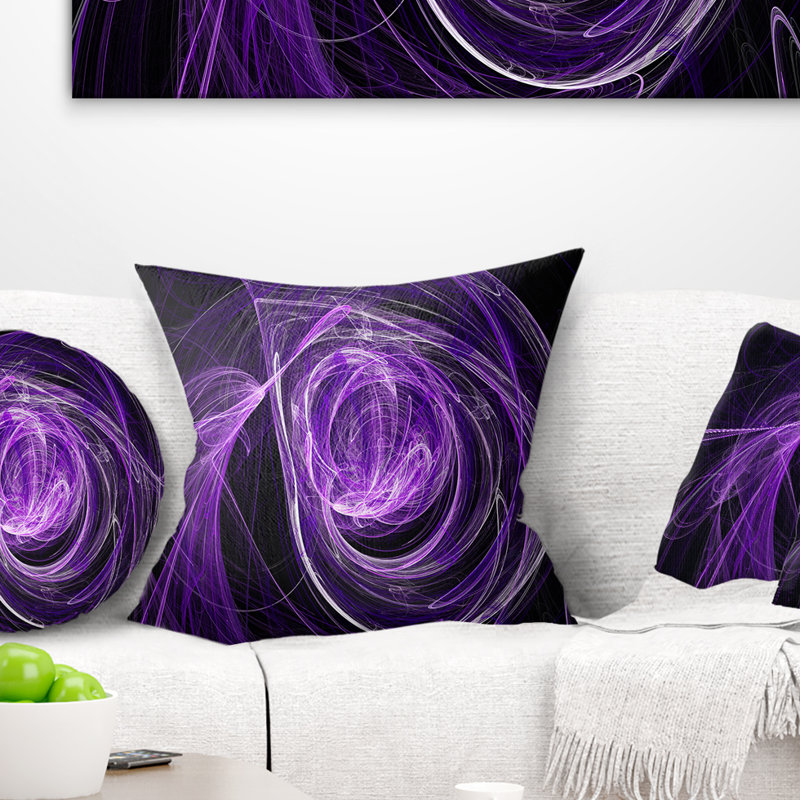 Coussin , 18 po x 18 po, Coussin décoratif, Mauve / Noir