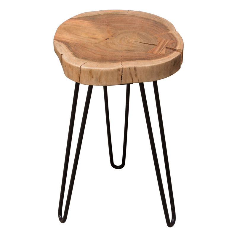 Azzole Solid Wood Top End Table