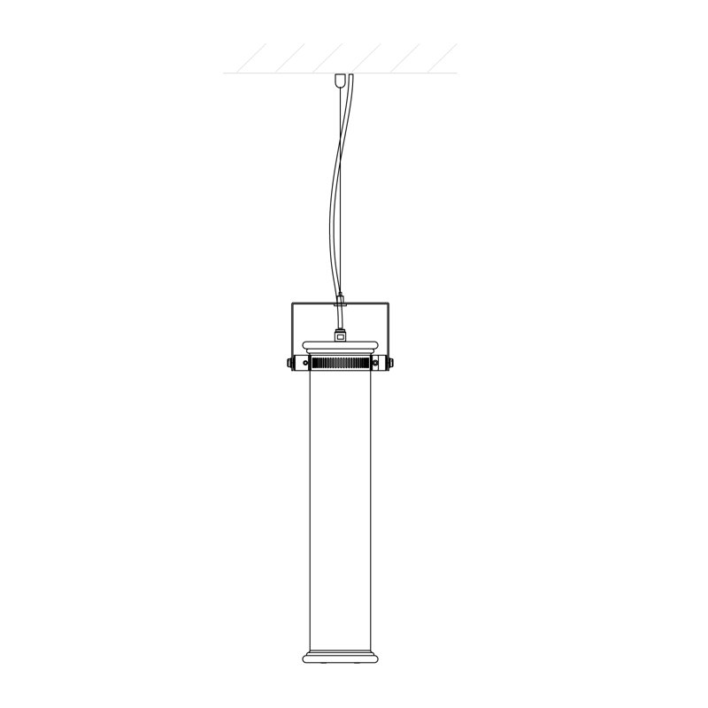 2 - Light Pendant, Gold, 20.4724" H x 4.9213" W x 4.9213" D