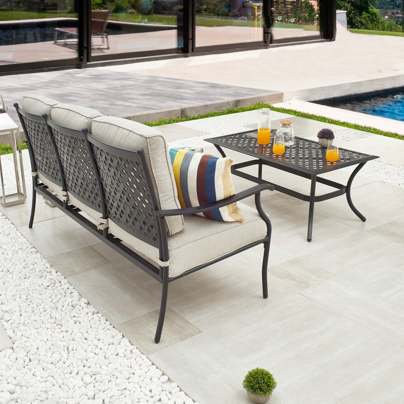 Sasaki 3 - Person Patio Conversation Set with Cushions, Beige