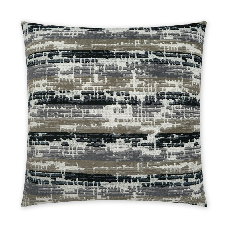Maldon Abstract Throw Pillow, Ebony, Square 22"