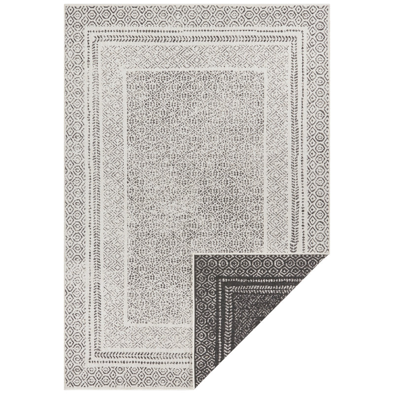 Frame Flatweave Black Rug, Rectangle 200 x 290cm