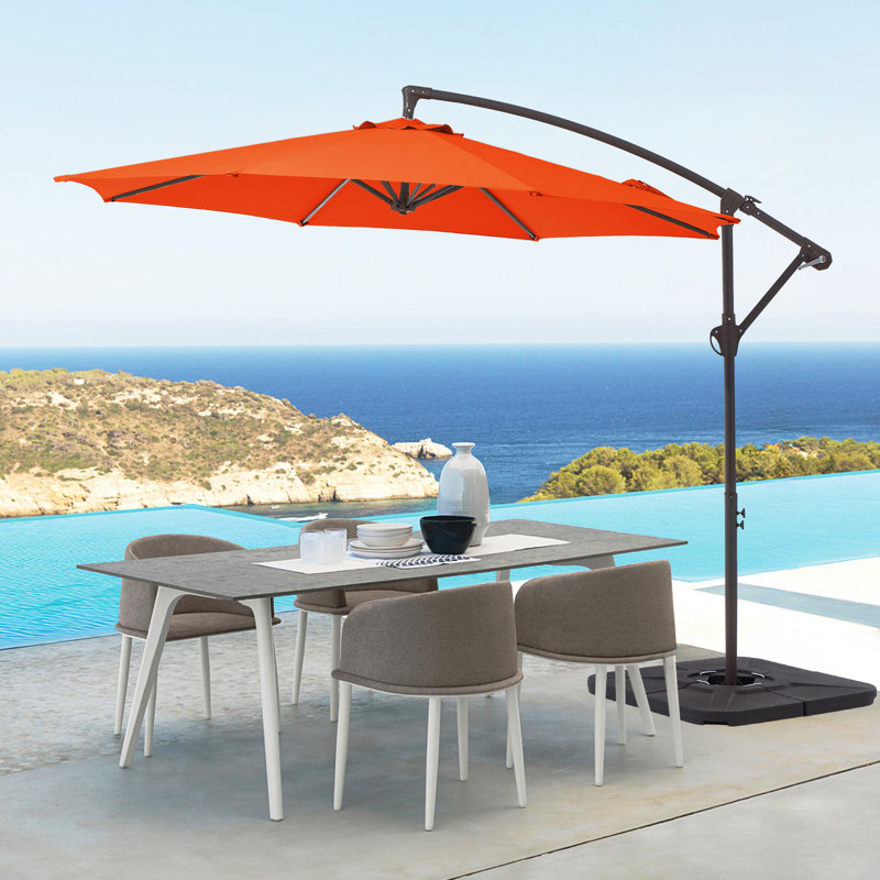 Parasol rond en porte-à-faux 120 po Cheryl-Ann, Orange