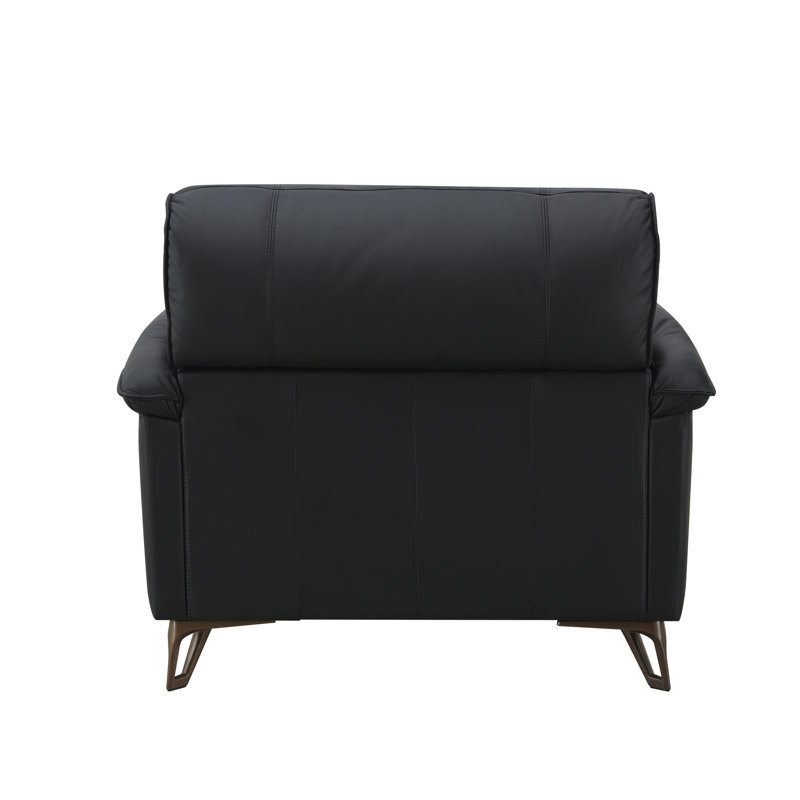 s Siège en cuir surdimensionné noir - Détendez-vous avec du duvet de plumes et un style de chaise de style confort aux lignes élégantes