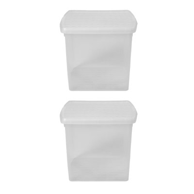 Wham Clip Square Plastic Storage Boxes with Secure Clip Lock Lids Clear/Clear/Clear