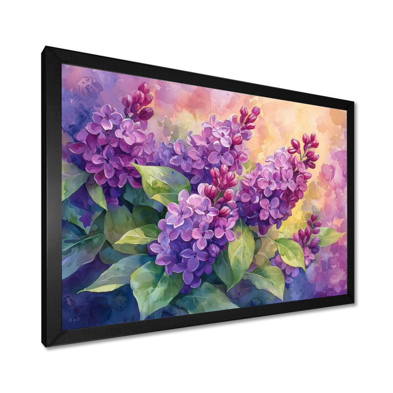 Jackline - Floral Wall Art, Single Picture Framed Print, 30" H x 40" W, Black