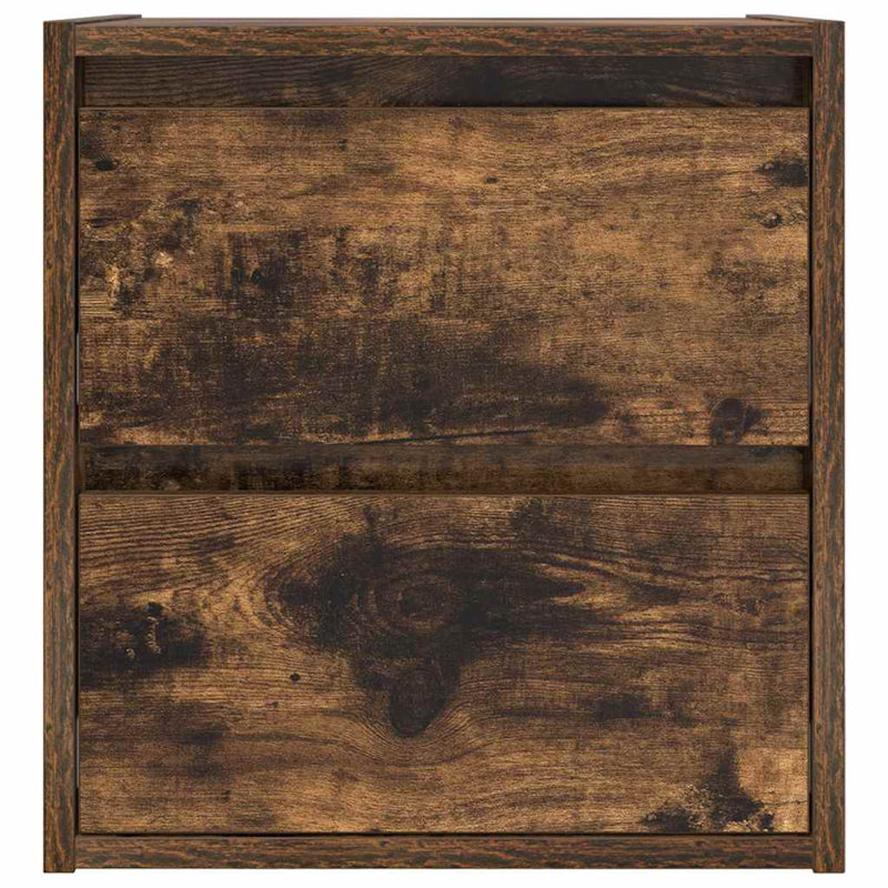 Wall-Mounted Bedside Cabinets 2 Pcs 38X34x40 Cm, Smoked Oak, 1
