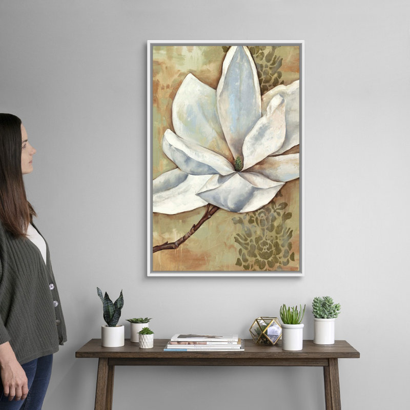 Magnolia Majesty II, art mural sur toile, H 24 po x l 36 po x P 1,25 po, Cadre blanc
