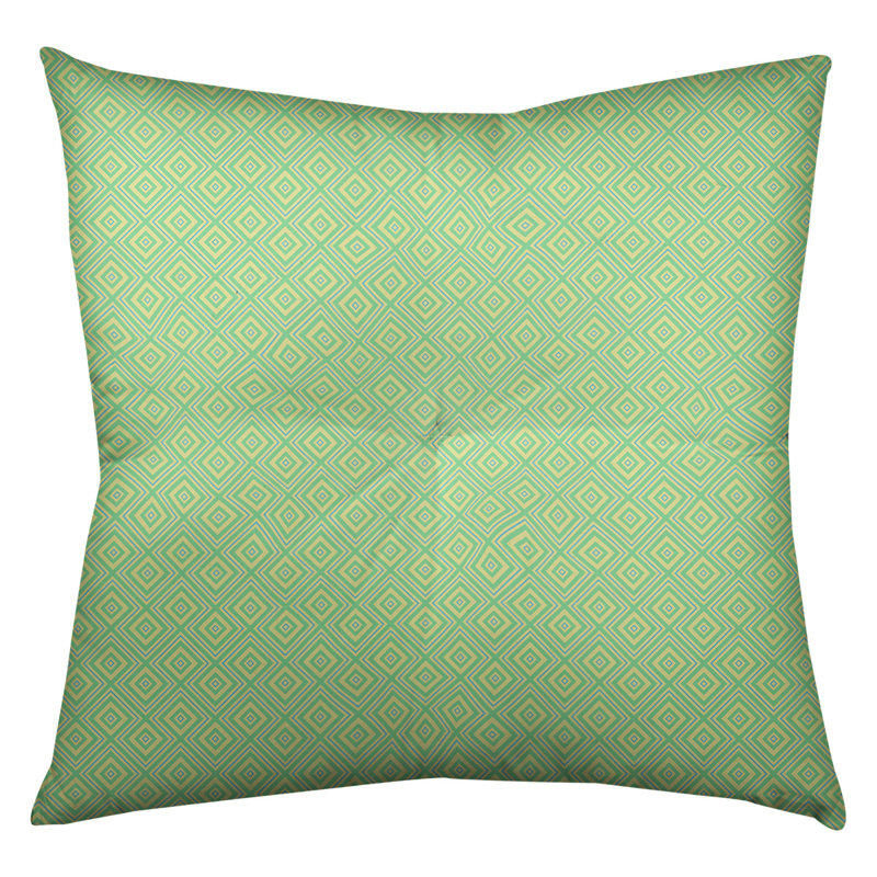 Oreiller de sol Katelyn Elizabeth, 30 po x 30 po, Vert, jaune clair