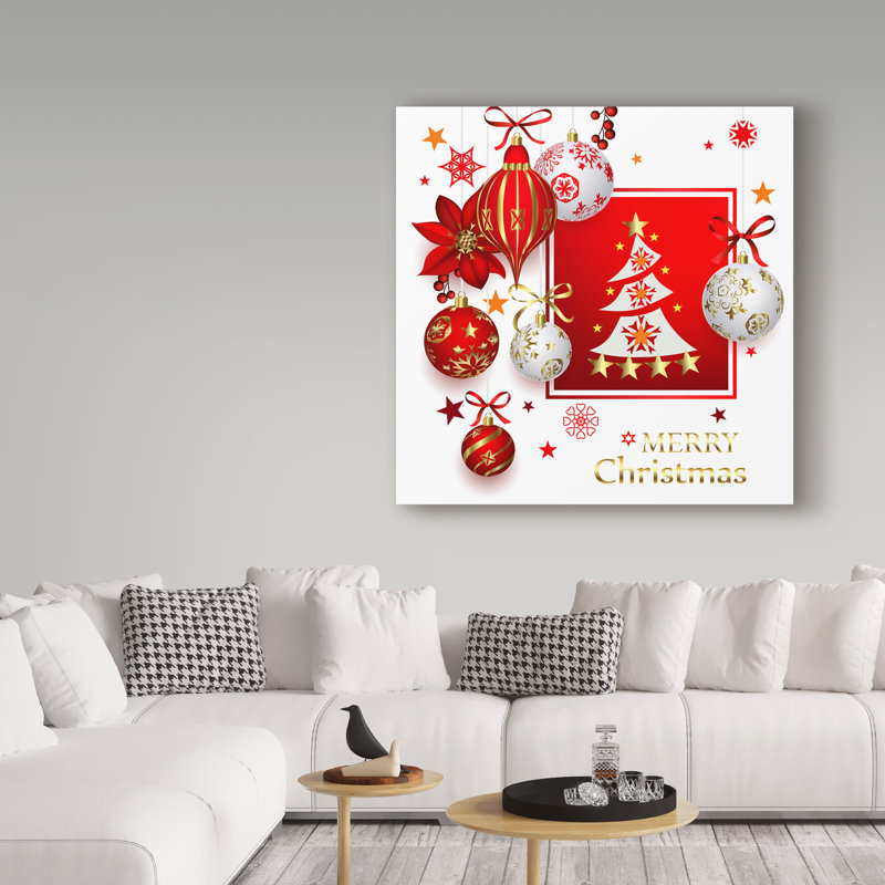 « christmas brillante composition », reproduction d’impression sur toile tendue, H 35 po x l 35 po x P 2 po