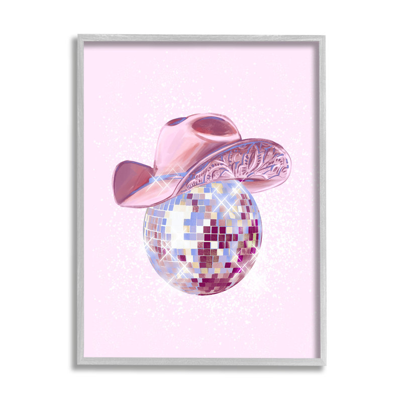 Az-602-Glam Pink Disco Cowgirl par Ziwei Li, Estampe numérique Farmhouse, H 20 po x l 16 po x P 1,5 po