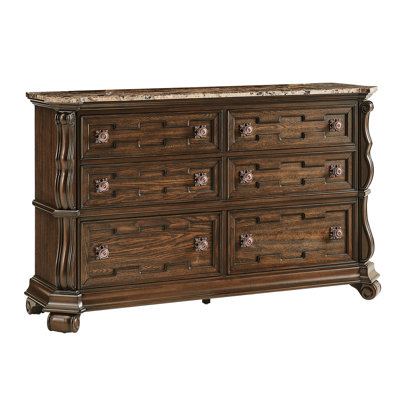 Commode 6 tiroirs cerise foncée Muller