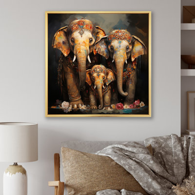 " Asian Art Thai Elephants VI " Mixed Media and Color Photography Print