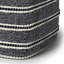 Pouf carré Corrie de 18 po de large en polyester PET tissé bleu marine et blanc