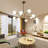 Asumi 8 - Light Modern Sputnik Linear Chandelier With Milky White Glass Shade-1298739264