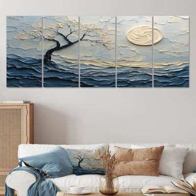 Tree African In Grey And White Tones - Tree African Wall Decor Set