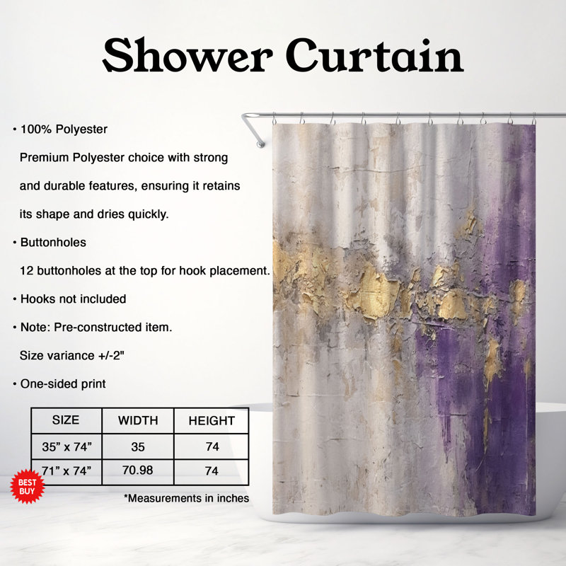 Macquarie Abstract Shower Curtain, 74"H x 71"W