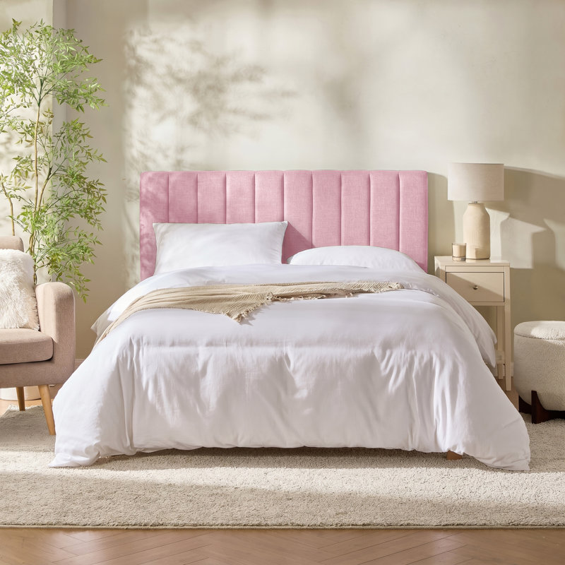 Chastelyne Upholstered Easy Assemble Wall Mounted Headboard, Queen, Pink