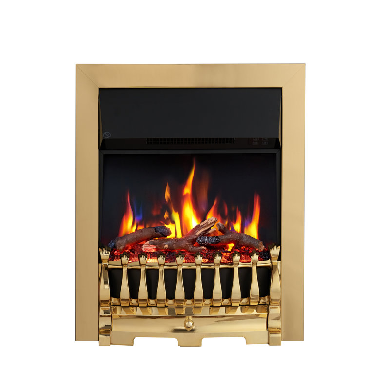 BLENHEIM FLAMEKO 23.3cm W Electric Fireplace Insert, Brass