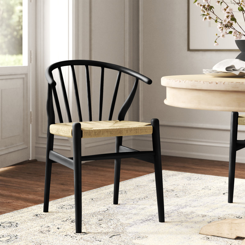 Modway Flourish Spindle Wood Dining Side Chair, Black, 1