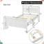 Lit plateforme en bois avec tête et pied de lit - simple, blanc-85237808-85271517