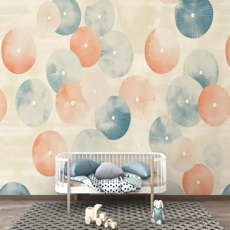 Cercles pastel pissenlit - doux motif scandinave, 96" L X 108" W