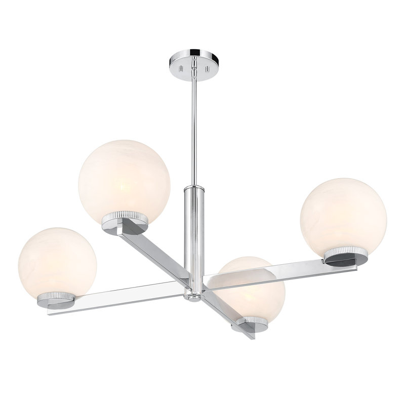 Lustre 4 lumières Claudette en chrome, Chrome chrome