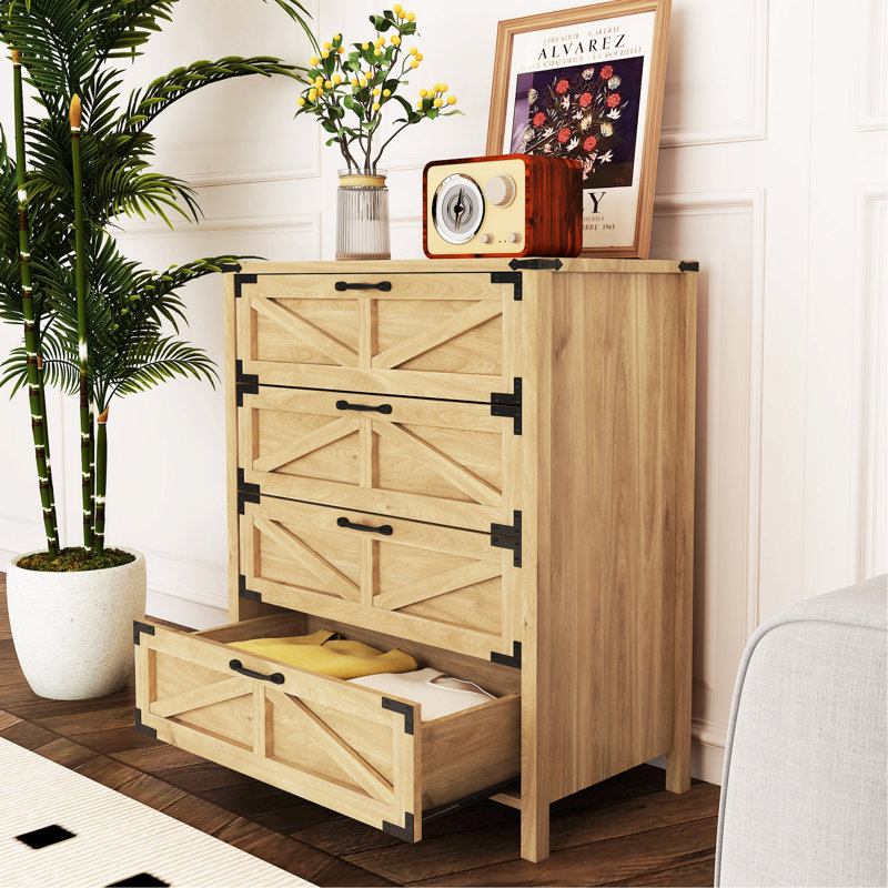 Commode 4 tiroirs, commode de rangement Farmhouse