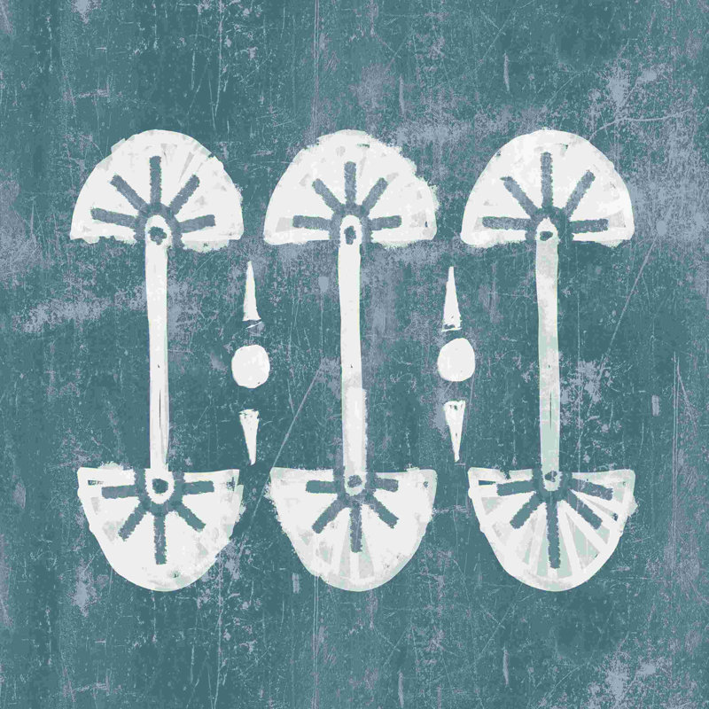 Scratchy Mute Boho Shapes - Impression sur toile tendue, L 12 po x H 12 po