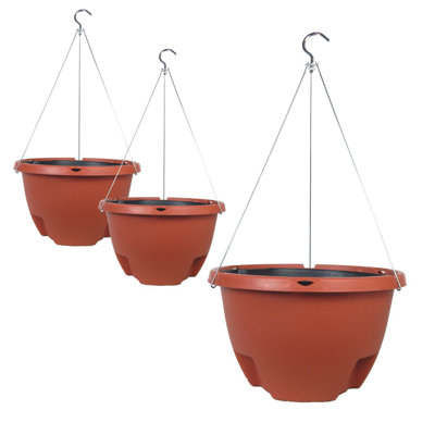 The Weekender 16” Plastic Self Watering Hanging Planter 3 Pack