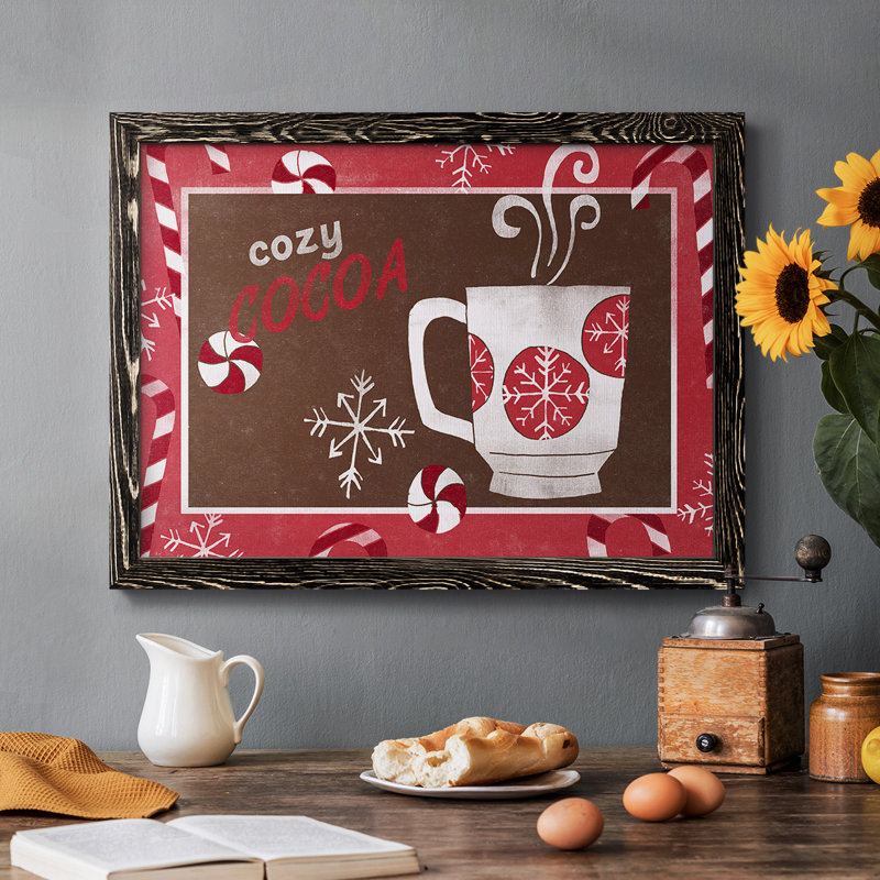 Cozy Cocoa Christmas Collection, peinture sur toile encadrée, Noir, H 22 po x l 32 po x P 1,5 po