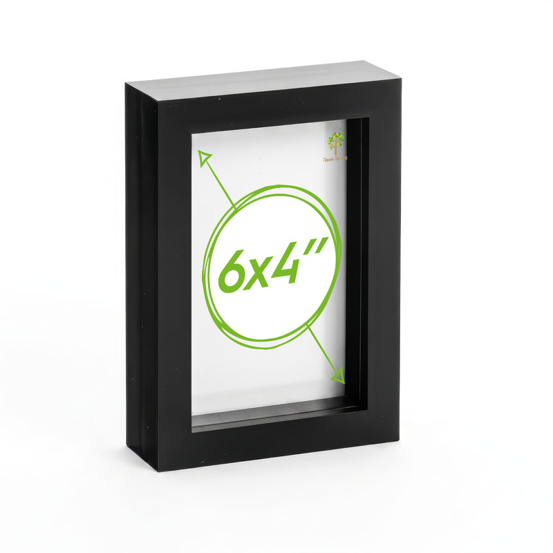 Shadow Box Picture Frame, 17.5cm H x 12.5cm W x 3.5cm D, Black