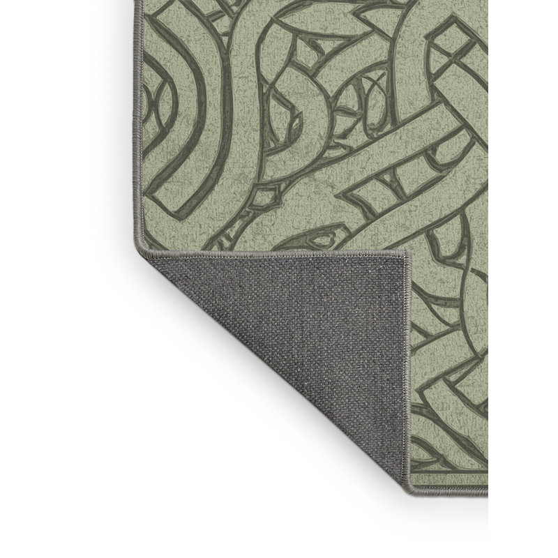 Soft Plush Feuerstein St Patties Modern & Contemporary Abstract Area Rug in Brown – Gray Binding, 5x7
